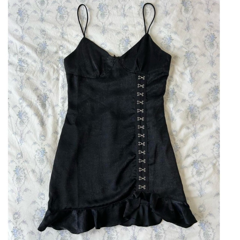 Elegant Black Dress with Spaghetti Straps